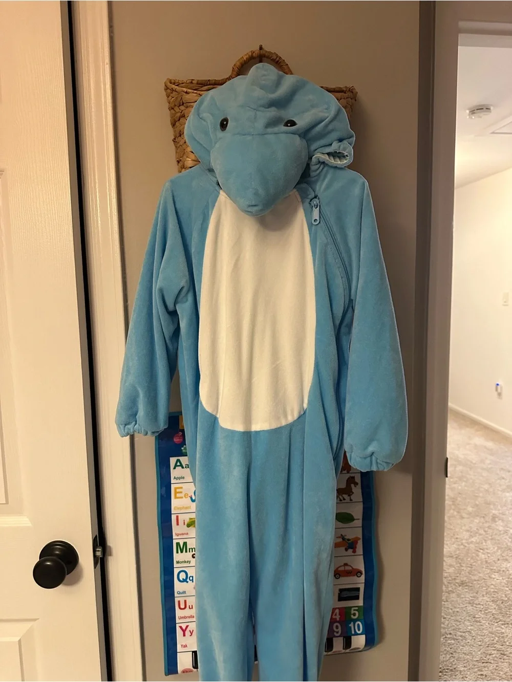 Blue Plush Shark Kids Costume with Hood
